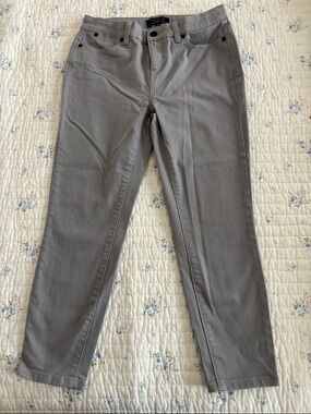 Talbots Light Gray Jegging Crop Pants size 4 petite